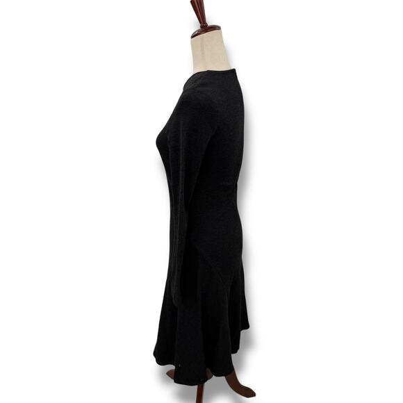 Theory Gray Wool dress Size 6 Long Sleeve Graphite Heather Fit & Flare EUC - Picture 5 of 9